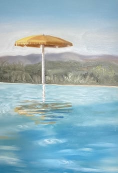 Lisa Hebden - Yellow Umbrella (framed)